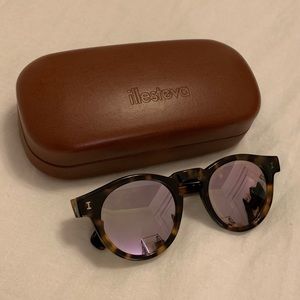 illesteva Leonard Sunglasses - Tortoise, Rose Lens